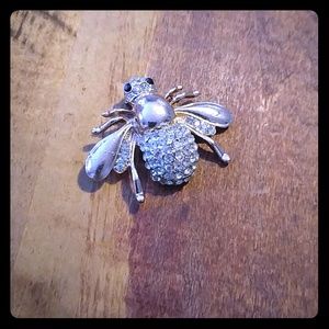 Large Crystal Bee Fashion Brooch